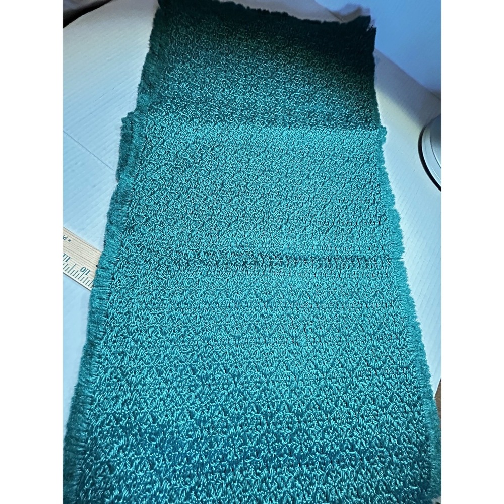 Deep Green Geometric Pattern Textured Fabric Table Runner Christmas